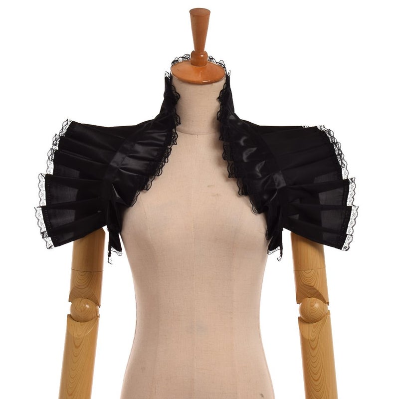 GRACEART Victorian Ruffled Bolero Collar (Style-1 Black) - Image 2
